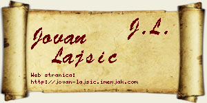 Jovan Lajšić vizit kartica